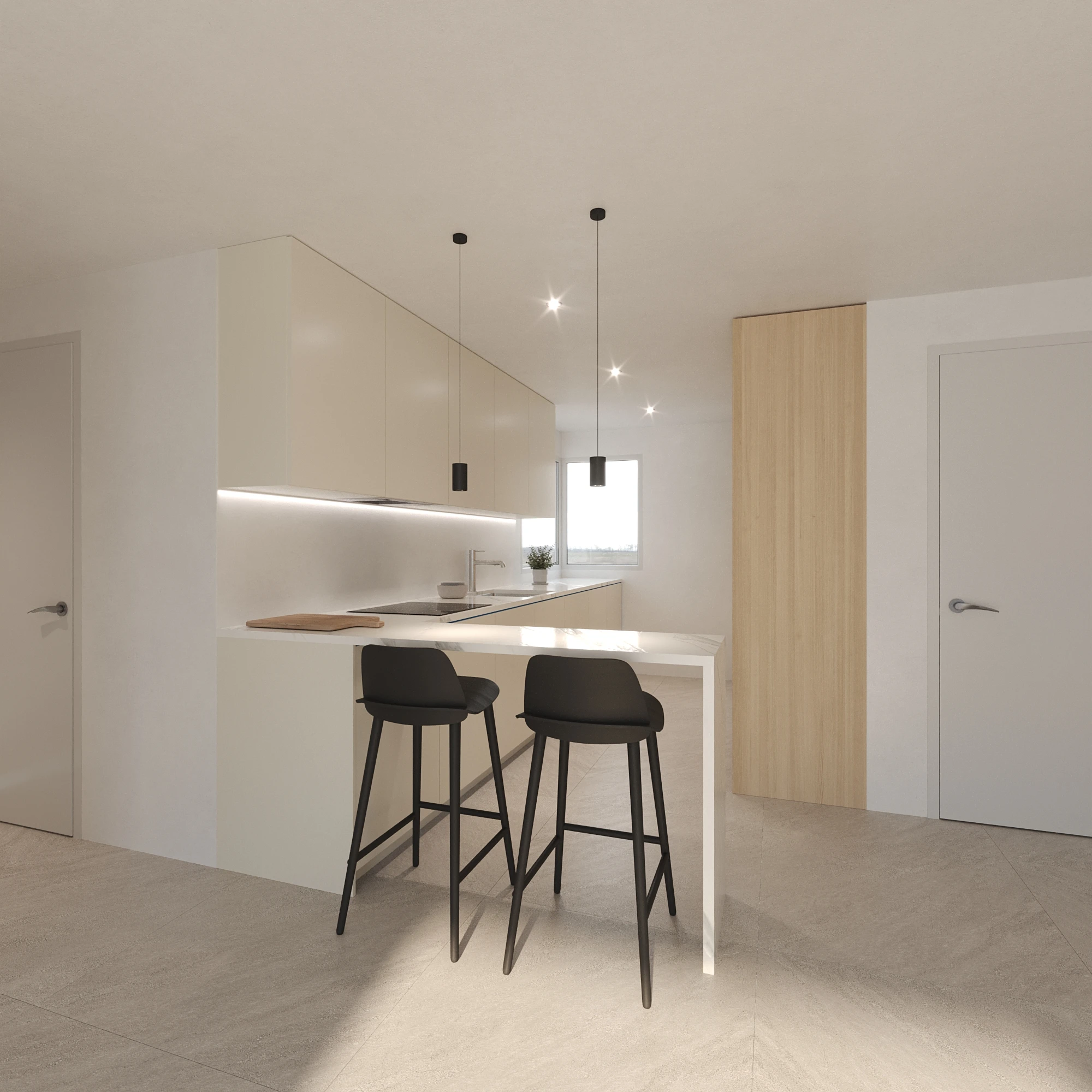 Render cocina 1 proyecto Grau Valencia