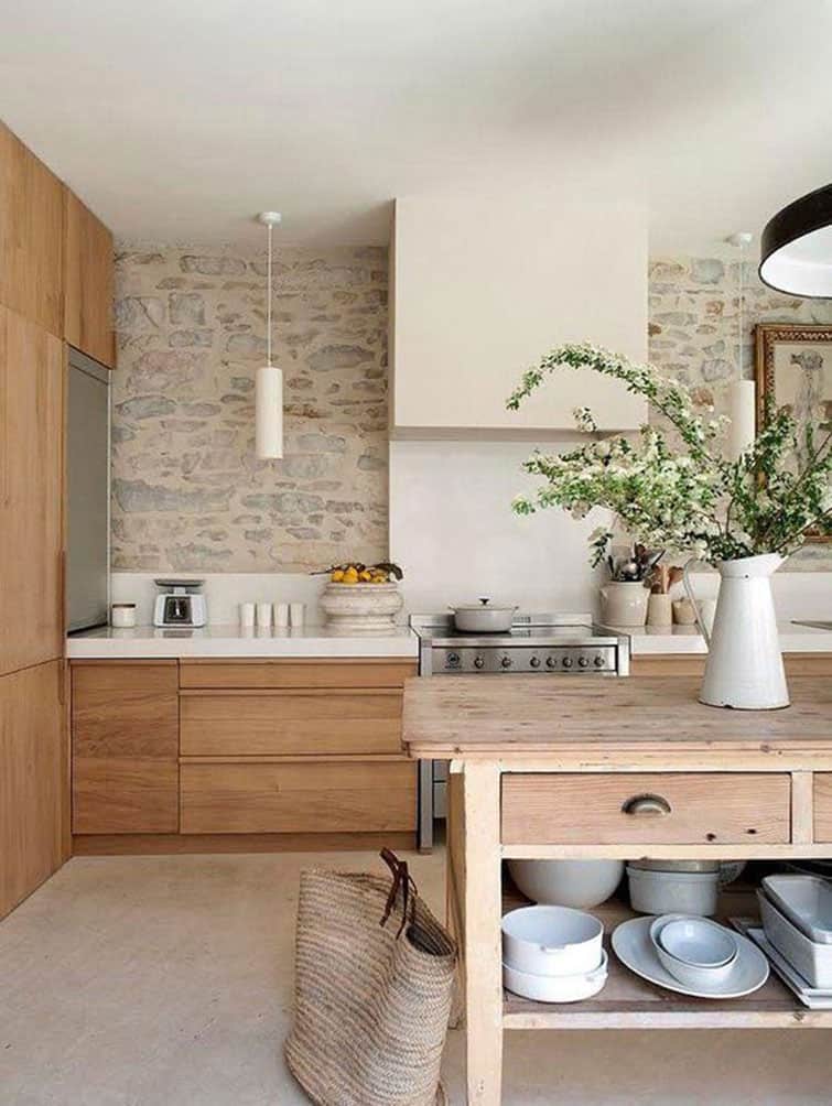 cocina con piedra natural