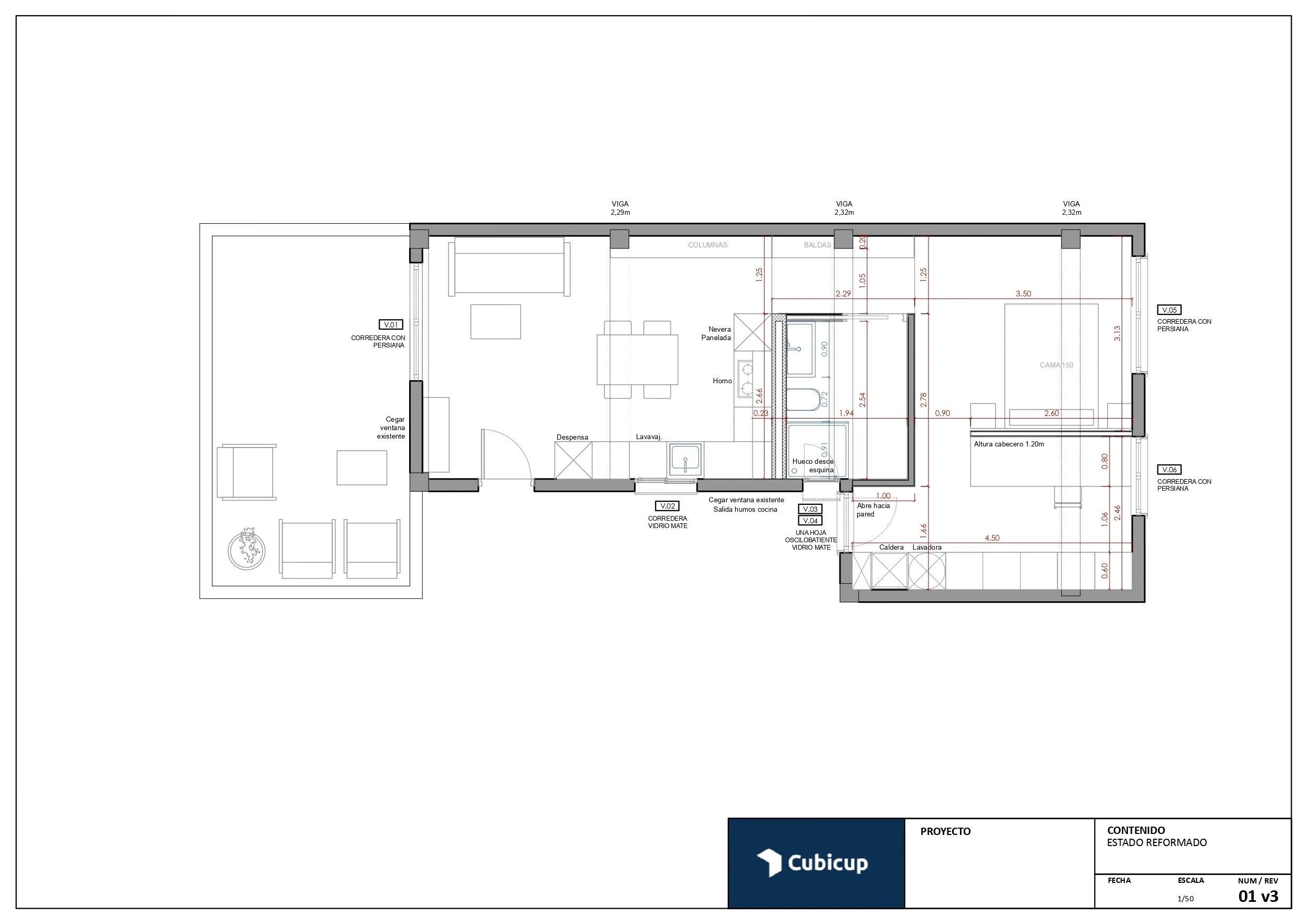 Plano nueva distribución proyecto Extramurs Valencia