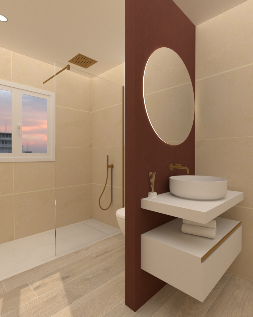 render wc proyecto El Retiro Madrid