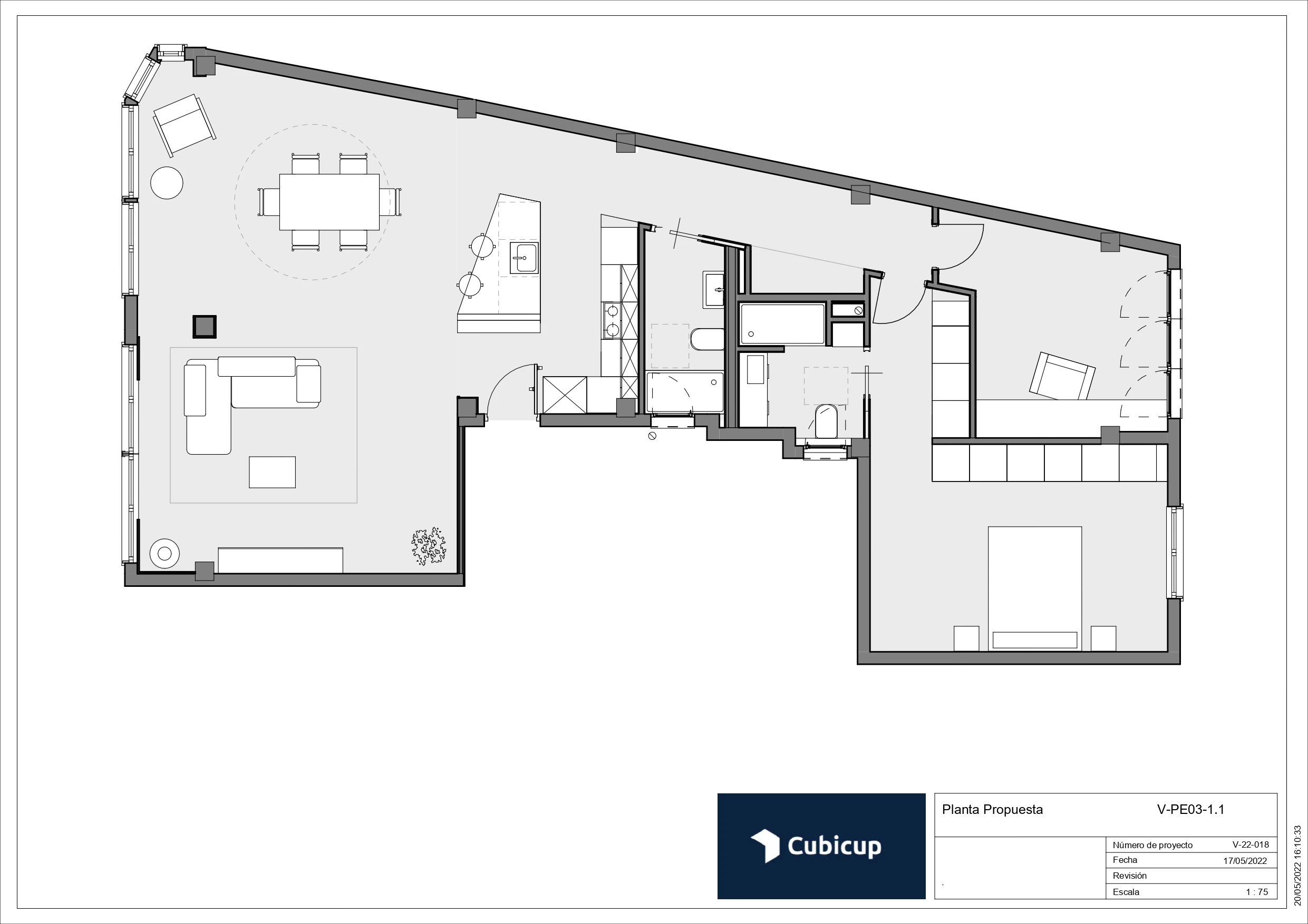 Plano nueva distribución proyecto Soho Malaga
